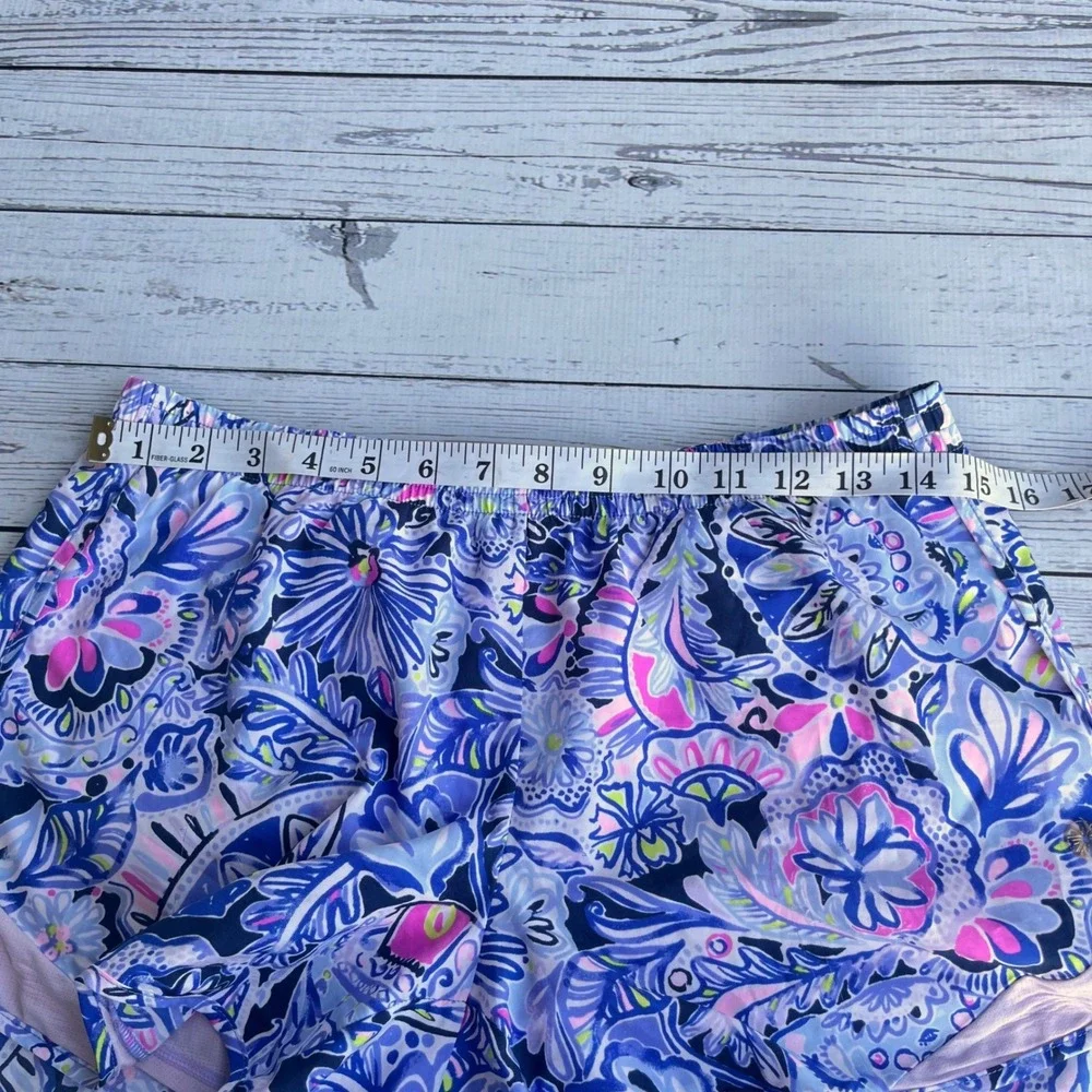 Lilly Pulitzer Luxletic Floral Paisley Shorts Women Small Nautical Coastal
